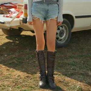 (백화점상품) 후아유 Destroyed Denim Shorts WHTJG2562F