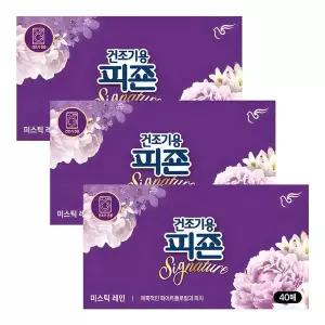 [핫트랙스]건조기용 피죤 섬유유연제 시그니처 미스틱레인 40매 X 3개(WFLW4GT)
