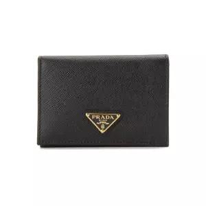 [PRADA] 26FW 사피아노 금장 로고 코인 반지갑 블랙 1MV021 QHH F0002