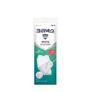 크리넥스 KF94 와이드핏 4단 국내생산 마스크 화이트 대형 1P, 40개