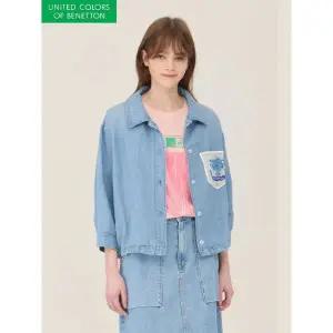 ？매장출고？ 베네통 사계절 데님 백 밴딩 플리츠 팬츠 BADPB5631_P422325009 청바지 여름