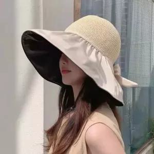 여성 와이드 챙 모자 햇빛 자외선 버킷햇