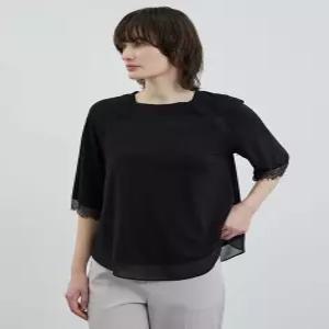 레이스 패치 블라우스형 티셔츠 VOCAS4M41211336823