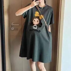 홈웨어 넉넉한핏 임부복 원피스 프린팅 퍼프