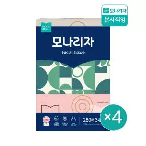 모나리자 각티슈 미용티슈 갑티슈 사무실 집들이 280매 3입 4개