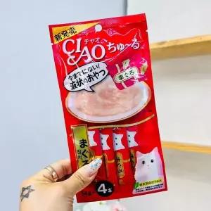 [골드스마일]챠오 이나바 고양이 츄르 14g x4 참치 고양이간식 고양이사료