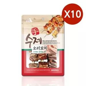 [하프클럽/셀럽하우스]꼬치껌 오리 90G 10P 순살코기 수제 강아지 간식껌