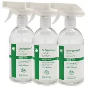 뿌리는 손세정제 500ml 에탄올70% 3개세트 의약외품 손세덜제 손청결제 휴대용손세정제 핸드워시