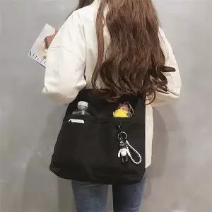 키링 크로스 캔버스 에코백 학생 가방