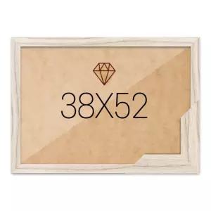 IKWCAF4D1 38x52 고급형 슬림 우드 라떼 전용 주문 보석 큐빅 비즈 액자 십자수