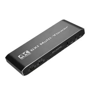 CCTV 화면 분할기 6채널 동시출력 4K UHD 9개 모드 리모컨 조작 개인창고 회사 사무실 보안 중계실 방송국