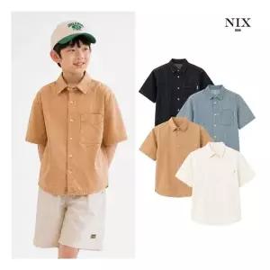 [NIXKIDS]유니) D/L톤 코튼컬러 다잉 세미오버핏 반팔 셔켓FKRMCJV710P