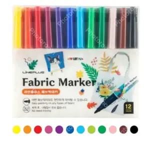라인플러스 패브릭 마카펜 3.0mm 12색에코백 천그림 드로잉 미술 필기용 가방