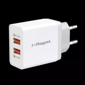 i-Regal 36W QC3.0 USB 2포트 듀얼 동시 고속충전기2포트 호환 가정용 어댑터