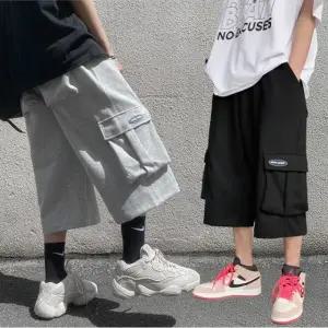 트레이닝 칠부 벌룬 밴딩 버뮤다반바지 남자버뮤다팬츠 7부 남자 바지