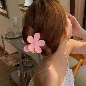 무광 왕꽃 올림머리 헤어 집게핀