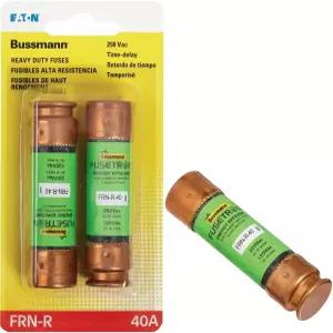 Bussmann 시리즈 FRN-R 40암페어 퓨즈 250VAC 및 IR 200kA / 125VDC 소매용 2개 세트
