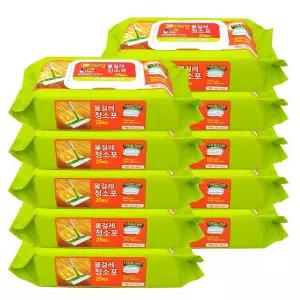 고급형 물걸레 청소포 (대형) 25매X10팩 / 두꺼운 일회용걸레 밀대 리필 청소티슈