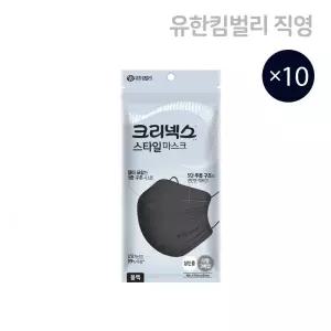 크리넥스 스타일국내생산 마스크플러스 블랙 대형 3p X 10EA