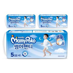 마미포코 썸머 팬티형 남아 기저귀 5단계 특대형 40매 x3개