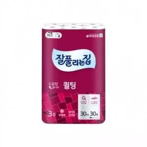 잘풀리는집 퀼팅 30m 30롤 화장지 3겹 화장실 롤휴지_23340757