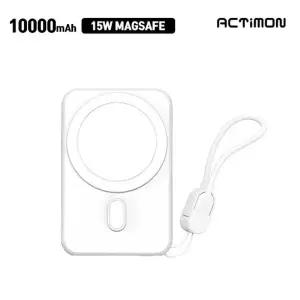 엑티몬 M-MAG15W-10000 고속 맥세이프 15W 10000mAh 동시충전 보조배터리 C포트 USB포트 15cm 케이블 포함