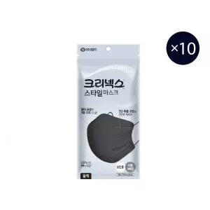 크리넥스 스타일국내생산 마스크플러스 블랙 대형 3p X 10EA
