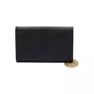 [정품] 생로랑 559075 블랙 레더 YSL 모노그램 스티치 벨드쥬르 체인 클러치백aa57194