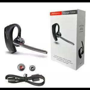 Plantronics 폴리 보이저 5200 / 5200 UC 무선 블루투스 헤드셋 소음 감소 비즈니스 이어폰 싱글 이어 헤드
