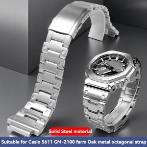 GBM-2100/GM2100/GA2100/GA2100 카시오 지샥 G-Shock 금속 팔각형 팔찌 교체 16mm 스테인레스 스틸 스트랩