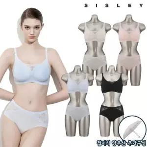 [방송히트]시슬리 언더웨어 SS15 속건 노와이어 레이스 퓨징 브라팬티세트