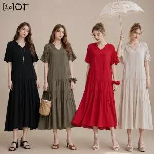 [르오트(LeOT)] 프리다 크리즈 원피스(+스크런치 헤어) 2종세트-사이즈 55~88다양