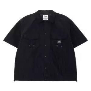 매장정품 리 LEE LE2502SS06BK 투포켓 나일론 반팔 셔츠 블랙 남녀공용셔츠 봄