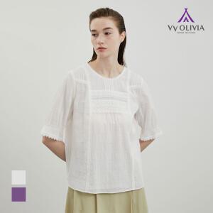 비비올리비아 [VVOLIVIA] 레이스 핀턱 탑_VVCNL4M4261