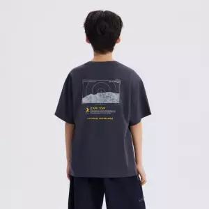 내셔널지오그래픽 키즈 K262UTS990 케이프타운 백그래픽 반팔 티셔츠 D GREY