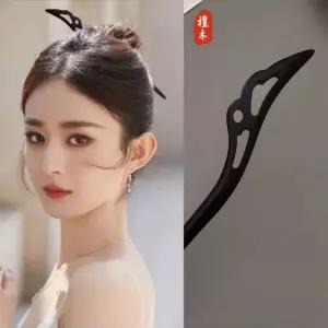 고급 올림머리 나무 비녀 진주 마블 라사탕 다이아몬드 구슬 헤어 끈