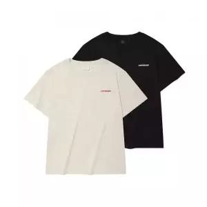 [정품] 커버낫 티셔츠 데일리 반팔 COVERNAT WOMAN [2PACK] 우먼 쿨코튼 에센셜 오트밀블랙
