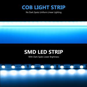 초박형 5mm RGB COB LED 스트립 1m 2m 3m 4m 12V 24V 고밀도 유연한 컬러풀 테이프 홈 룸 데코 TV 백라이