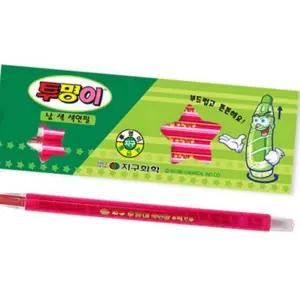 (올핀)지구 투명 색연필 채점펜 빨강 12자루