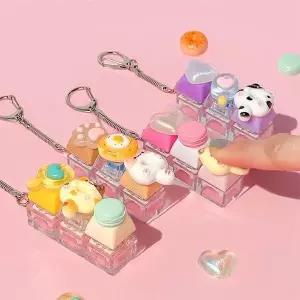 [하프클럽/셀럽하우스]3구 키보드 키링 DIY 인스타감성소품 어린이집체험비품 가방꾸미기악세사리