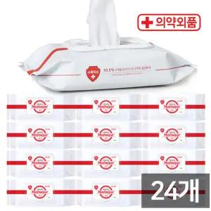 (의약외품)메디와이퍼 손소독티슈 80매 24개 크리너 세정 방역용 방역물 세정제 소독제 티슈제