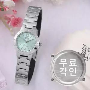 무료각인 카시오 LTP-1177A-3A 클래식 아날로그 쿼츠 정장 여자 메탈 시계 e16