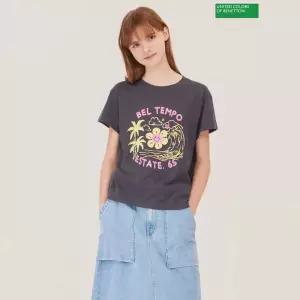 베네통 아울렛 스마일 플라워 썸머 티셔츠 BATSB36311371765