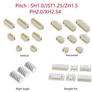 10PCS SH/JST/ZH/PH/XH 피치 1.0MM 1.25MM 2.54MM 수 핀 헤더 소켓 Dip/직각 SMD 2/3/4/5/6/7/8/9/10/12P