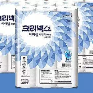 두루마리 40Mx24롤x1팩 화장지 크리넥스 에어셀 롤