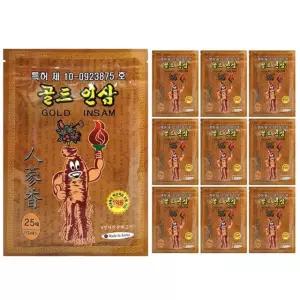 골드인삼 25매 10팩 붙이는 건강패드 찜질팩 손목 붙이는파스 통증패치 어깨파스 무릎파스 손목파스