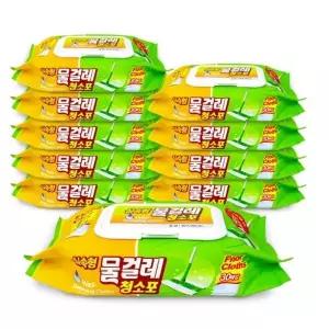 중형 30매x10개 물걸레 밀대패드 손걸레 일회용청소포 청소티슈