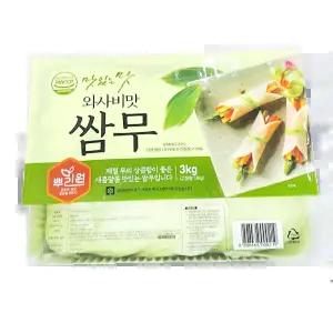 뿌리원 쌈무 와사비맛 3k 양배추절임 도시락용 뷔페식당