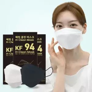 혜원클린 프리미엄 국산 KF94 대형 마스크 화이트 300매 지퍼팩 포장