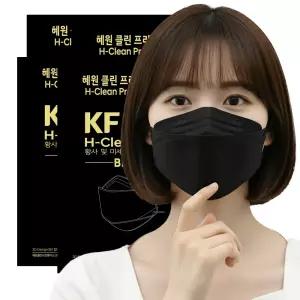 혜원클린 국산 KF94 대형 마스크 프리미엄 블랙 300매 지퍼팩 포장